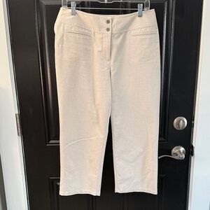Chico's Khaki and White Cropped Pants